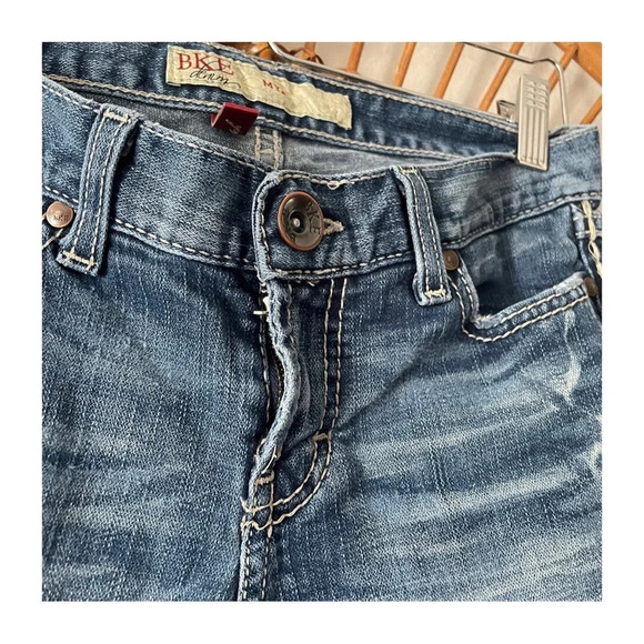 BKE Y2K Denim Distressed Mya Low Rise Boot Cut Jeans Sz 26 - Picture 5 of 12
